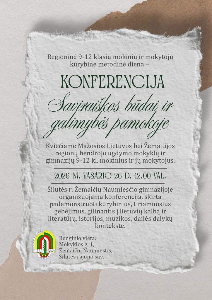Konferencijos „Saviraiškos būdai ir galimybės pamokoje“ plakatas