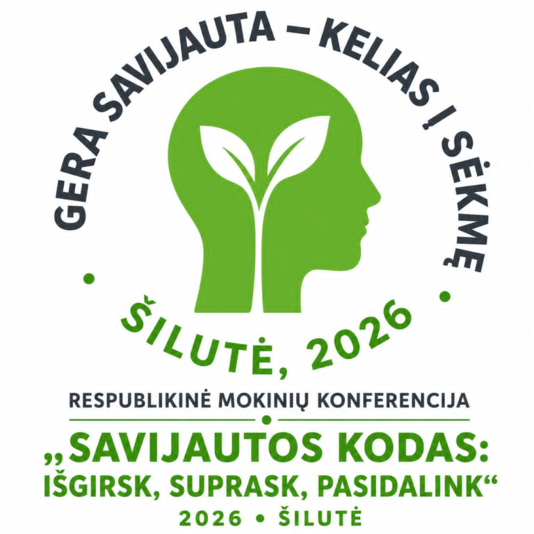 Mokinių konferencijos „Savijautos kodas: išgirsk, suprask, pasidalink“ logotipas